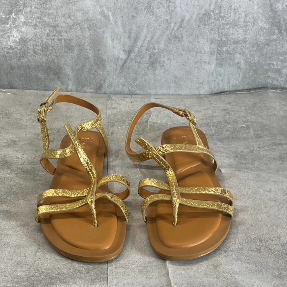 Sarto By Franco Sarto Women's Gold Gemelli Round-Toe Strappy Flat Sandals SZ 6.5 - Picture 5 of 11